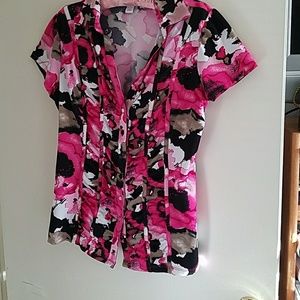 Dressbarn Short Sleeve Top Large